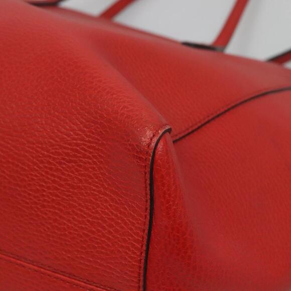 GUCCI Tote Bag Leather Red Gold - Picture 12 of 16